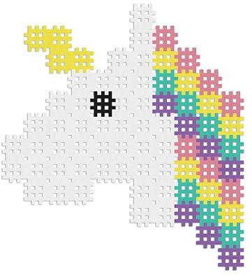 Marioinex Micro Waffle Einhorn 80 Elemente - Bausteine Kinder - Waffelblöcke Bausteine - Noppers Steckbausteine - Sensorik Spielzeug - Mini Bausteine - Montessori Bausteine - Konstruktionsspielzeug