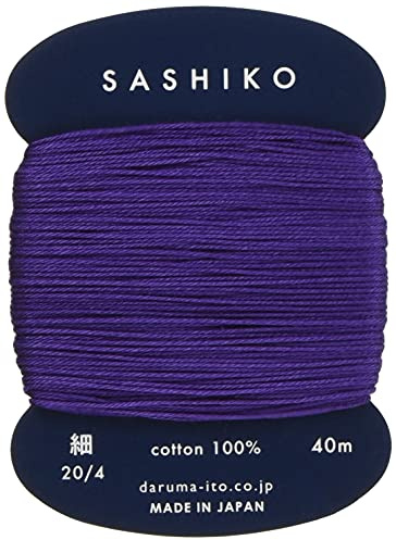 Yokota Sashiko urtunningstråd 40 m färg 223 – lila – japanskt broderi