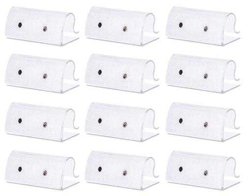 Trimming Shop 12 Stück Tischdeckenklammern aus Kunststoff mit Haken & Schlaufen, Tischrock-Clips, transparent, für Hochzeiten, Bankette, Partys, 6,5 x 2,5 x 2,5 cm