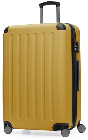 HAUPTSTADTKOFFER Spree - Großer Hartschalen-Koffer, TSA, 4 Doppel-Rollen, Trolley, Rollkoffer, Reisekoffer, Volumenerweiterung, 75 cm, 119 Liter, Herbstgold | ABS-Hartschale · TSA-Zahlenschloss · Erweiterbar · 4 Rollen · Austauschbare Ersatzteile · Aufgabegepäck · Urlaub · 2-3 Wochen