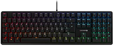 CHERRY G80-3000N RGB, mechanische Gaming-Tastatur mit RGB-Beleuchtung, Schweizer Layout (QWERTZ), kabelgebunden, Original CHERRY MX SILENT RED SWITCHES, schwarz