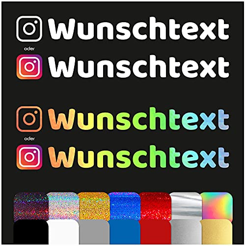 Finest Folia Instagram Aufkleber Auto personalisiert mit Wunschname | Social Media Sticker Motorrad Fahrrad Fenster mit Benutzername - wetterfest, langlebig und individuell personalisierbar
