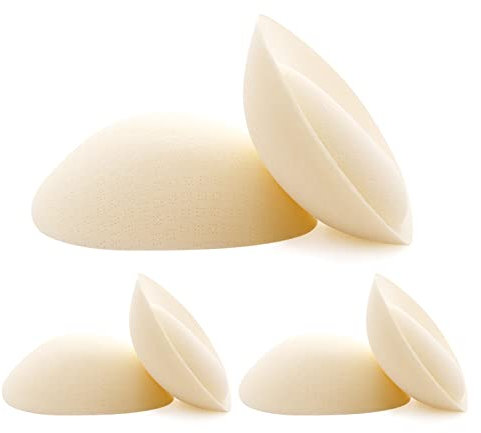 FOOT OF THE TREE Super Thick Bra Pads Inserts 3 Pairs Removable Breast Enhancers Push Up Bra Cups Paddings, Beige-6cm, Medium