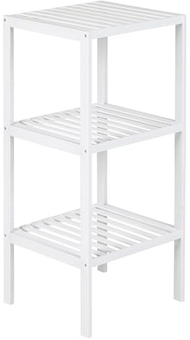 axentia Estante de bambú, 3 estantes, Blanco