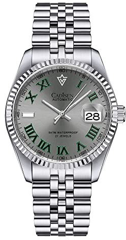Cadisen Automatikuhren Herren Mechanische MIYOTA 8215 Business wasserdichte Armbanduhr