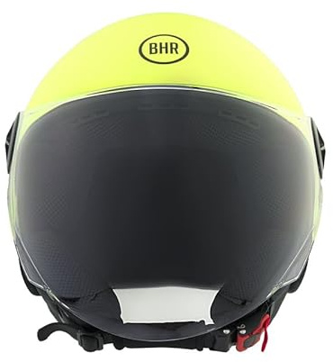 BHR Casco Demi-Jet 832 MINIMAL, Casco Scooter Omologato ECE 22.06 Leggero e Compatto, Ideale per Città e Sottosella, Giallo Fluo (Opaco), M