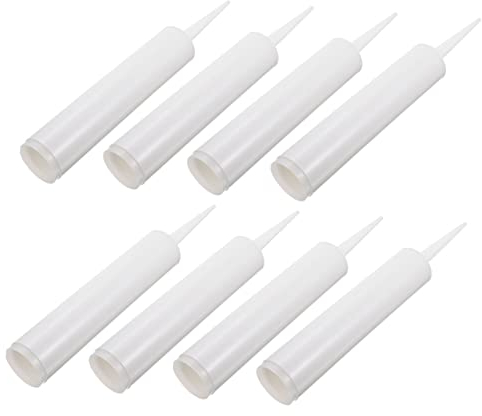 Cabilock 8sätze Nachfüllbare Leerkartuschen Kartuschen Leer Weiß Refillable Caulking Tubes Kunststoff Mehrweg Leerkartuschen Für Dichtstoffe Fugen Reparatur