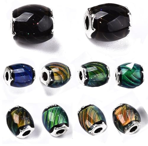Lot de 50 perles d'humeur à changement de couleur - Corps en verre cristal - Détection de la température - Perles de bijoux pour femmes et hommes - Fabrication de bijoux