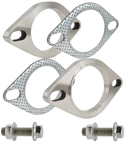 SHINTONES 2.5 Inch 2 Bolt Stainless Steel Exhaust Flanges & Gaskets Connection Kit with bolts and nuts (2.5/63mm)