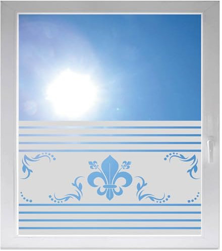 INDIGOS UG - Lilie - ab 800x500 mm - Glasdekorfolie Silber fein satiniert - Blickdicht - Folie Duschkabine - Bad - Fensterfolie - selbstklebend - Dusche Sichtschutzfolie - individuelle Breite - matt