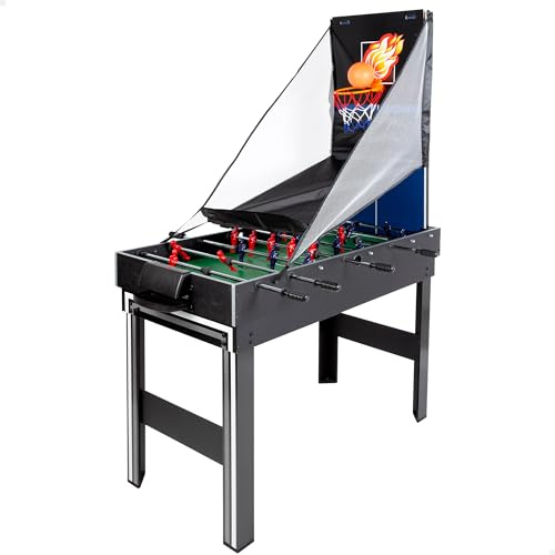 ColorBaby CB Games - Mesa multijuegos 21 en 1, Futbolín, Hockey, Billar, Baloncesto, Juegos de Mesa, 120x110x82 cm, Futbolines para niños, Futbolín Infantil, Regalo para Toda la Familia (85422)