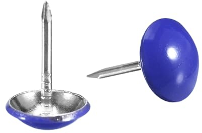 QUARKZMAN 40 Piezas de Clavos de Tapicería, Cabeza Redonda de 11mmx17mm, Clavos Decorativos para Muebles, Tachuelas de Tapicería para Sofás y Cabeceros, Azul