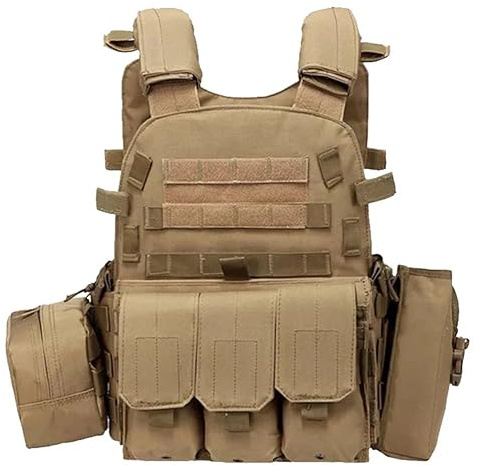 Peminkoo Taktische Jagd Airsoft Molle Weste Verstellbar Outdoor Training | 600D Nylonweste, belüftete Taille, Schnellverschluss, Molle. Für Jagd, Airsoft, Outdoor.