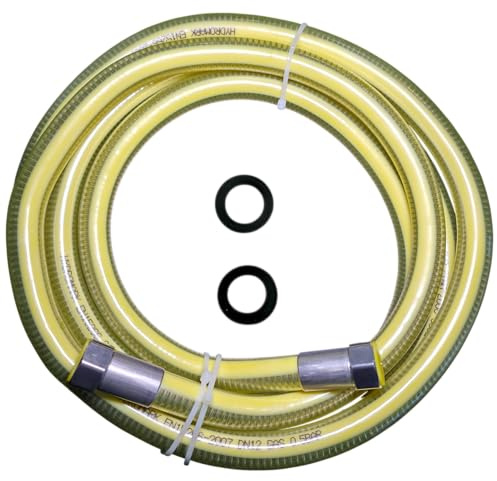 Manguera de gas 3 metros de 1/2 acero hembra-hembra FF según la norma EN 15266 para la cocina/cocina GLP completa de juntas