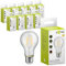 goobay 74099 Filament LED Birne 4W / Kerzenform/Glühbirne warmweißes Licht 2700K / LED Birne für Kronleuchter/Lampe mit geringer Wärmeentwicklung/Nicht dimmbar / 4kWh/1000h Kristallklar / 6 Stück