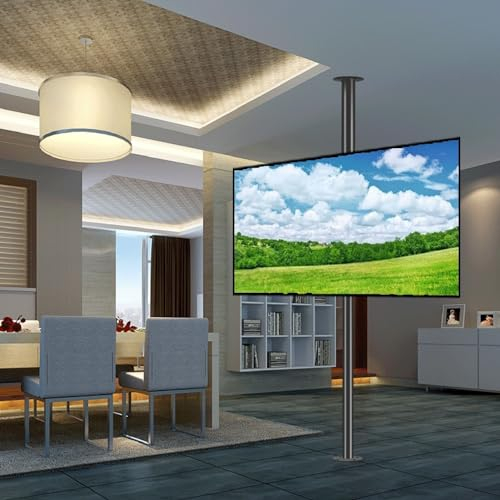 LCD-TV, um 360 Grad drehbarer Bodenrahmen, Trennwand, drehbares Rack, drehbarer TV-Schrank, drehbarer Sockel, verstellbare, neigbare und schwenkbare TV-Deckenhalterung, passend für 32-75-Zoll-LED-Bil