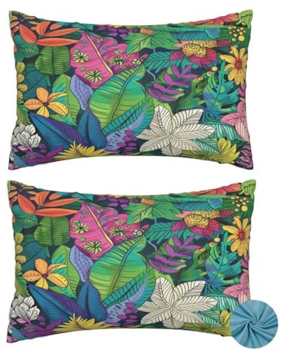 Kissenbezug 50x70 cm, Sofa Kissen Grün DekoKissen, Herbst Zierkissenbezüge, Kissenhülle Doppelseitig, Weicher Kuschelkissen, Couch Kissen Pflanze Cushion Cover, für Auto Zimmer Deko Wohnzimmer -DF238