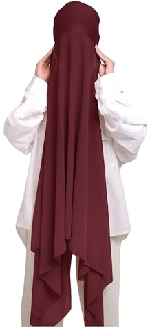 Lina & Lily Chiffon Instant Hijab mit Jersey Unterkappe, Damen Kopftuch Set mit Bindeband