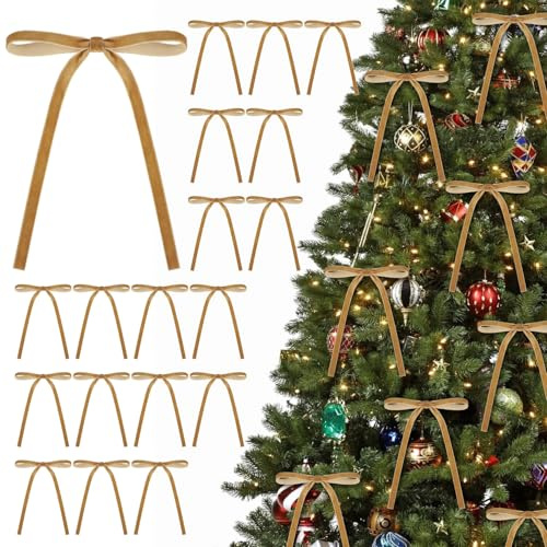 30 lazos de terciopelo de Navidad, lazos de cinta de terciopelo de estilo vintage para árbol de Navidad, envoltura de regalos, coronas, guirnaldas, bodas, fiestas, decoración del hogar, 5 x 7 pulgadas