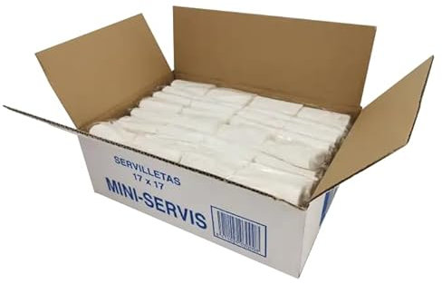 HO Higiene Online - Servilletas Miniservis | Servilletas Resistente y Absorbente Color Blanco | Perfectas para Hostelería y Uso Profesional (3200)