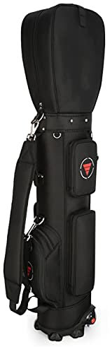 VDLLQYN, Golf-Cart-Tasche, leichte Reise-Golfschlägertasche mit Rollen, große Golftasche for Damen und Herren, Aufbewahrungstasche mit 5-facher Trennwand,Golf Tasche.(Black)