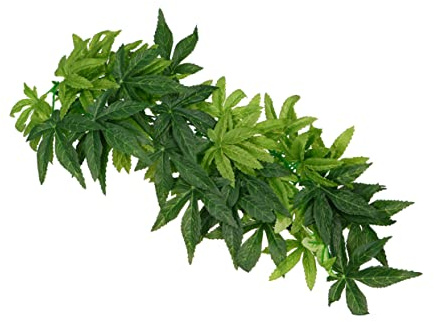 Happyyami Fougère Artificielle pour Terrarium Reptiles 30 Cm en Plastique Écologique avec Feuilles Rotin Simulé Décoration Habitat Naturel pour Lézards Caméléons Geckos