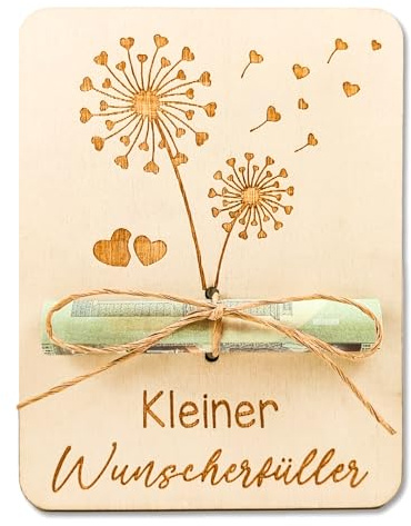 Luckeey Wunscherfüller Geldgeschenke Verpackung aus Holz, Lustige Geld Geschenke Geburtstag mit Umschlägen, Geldgeschenk Geburtstag Konfirmation Jugendweihe Weihnachten Reisen
