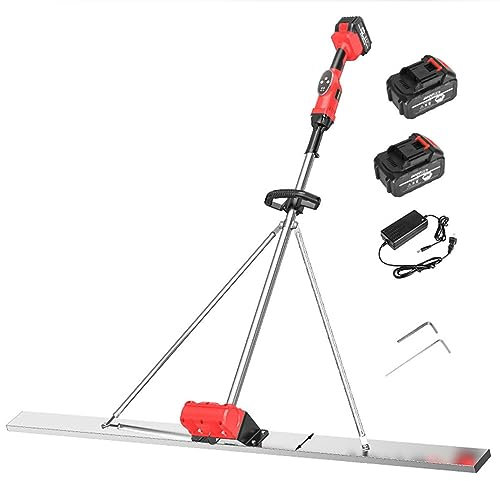 Machine vibrante de finition pour chape en ciment, kit vibrant électrique pour chape en béton avec planche en acier inoxydable de 59 pouces, ensemble de finition à bord droit, alimenté par batterie,