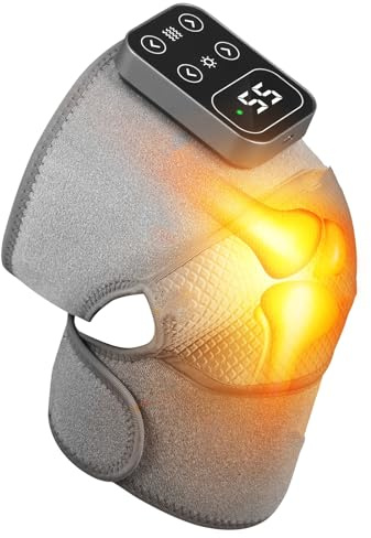 Heated Knee Massager, Cordless Heat Knee Support Wrap with Massage, Heating & Vibration, 5 Heating Modes, Rechargeable Knees Brace Warmer for Elbow Shoulder Relax,Muscle Strain Joint Stiff Pain Relief