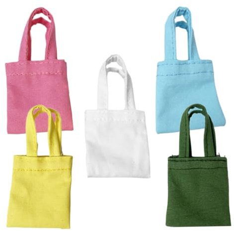 SUPVOX 5stücke Miniature Canvas Bag Für Puppenhaus-Dekoration Qualitativ Aus Praktischem Leinwandmaterial Für Mini-Haus-Modelle Kreatives Bastel-Accessoire