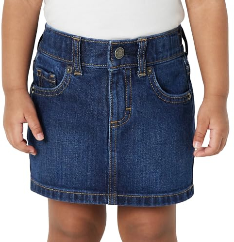 Amazon Essentials Skort in Denim, da Ragazza, Mediamente Elasticizzata, Vestibilità Classica Bambine e ragazze, Lavaggio Ombré Scuro, 5 anni
