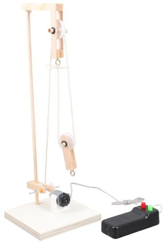 Supvox Flaschenzug-Set Für Physik-experimente Naturwissenschaftliches Lehrset Mit Flaschenzügen Und Halterung DIY Experimentierwerkzeug Aus Holz Für Praktisches Lernen