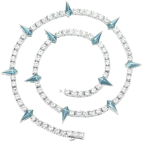Sumpgle Panther - Collar gótico para hombre, cadena de clavícula con acento de cristal, joyería gótica para ocasiones, 18 inch/45 cm