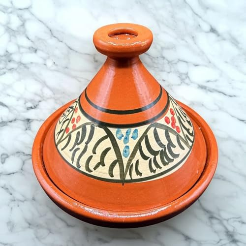 Tajine XL 35 cm in Terracotta Dipinta a Mano – Pentola Tradizionale Marocchina/Tunisina + Ebook Gratuito 3107251024