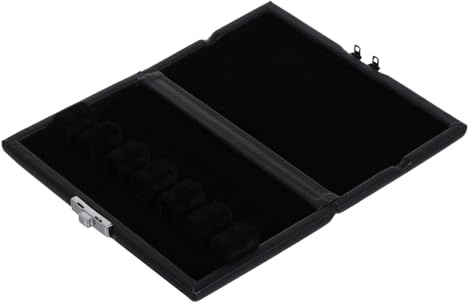 CLISPEED Tragbare Fagottrohr Aufbewahrungsbox aus Pu Leder mit Belüftungslöchern für 6 Rohrblätter Kleiner Schilfrohrhalter für Blasinstrumentenzubehör