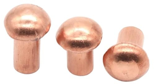 UZAMIRLEX Rivetti Solidi a Testa Tonda, Rivetto autobloccante in Lega di Rame M2.5 con Testa Tonda Piena, Confezione da 200 Pezzi, Misure Multiple(18mm)