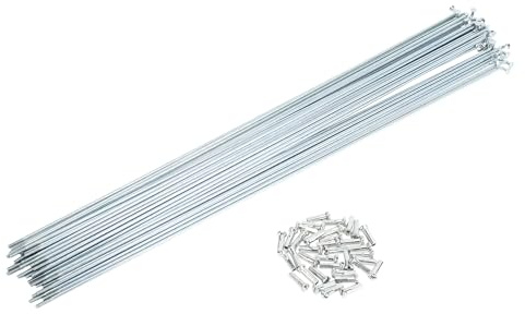 Gyrodymix Raggi per Bicicletta Raggi Ruota Bici Argento Nipple 1 Set 14G Lunghezza 295mm Acciaio al Carbonio Zincato Prodotto Durevole