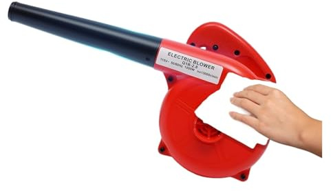 Lövblåsare Handhållen 1000W Trådbunden Elektrisk Lövblåsare Trädgårdsrengöring Kraftfull Motor Höghastighets Gräsvård Datorrengöring Dammsugare för gräsmattevård, lövblåsning