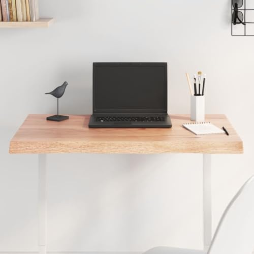 Owoxanthellate Eichentisch 80×40 cm lackiert, mit Baumkante – Schreibtisch, Zeichentisch, Basteltisch, Konferenztisch für Wohnen & Büro