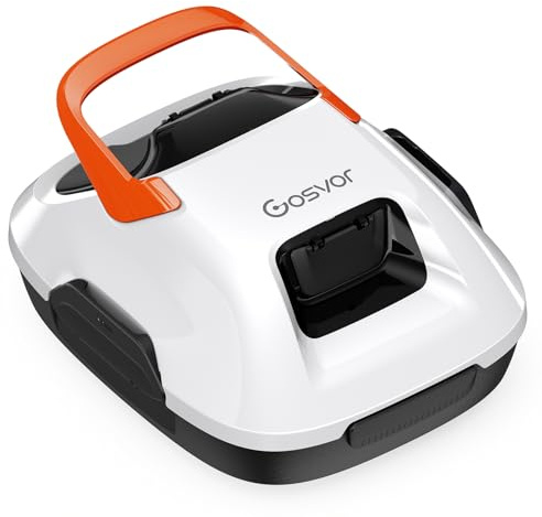 Gosvor Robot de Piscine Hors-Sol sans Fil – 90 Min d’Autonomie, Aspiration Puissante 6600 L/h, Nettoyage Automatique avec Stationnement Intelligent, pour Piscines Jusqu’à 80 m²