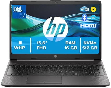 HP 250R G9, Computer Portatile Notebook, Intel Core 5 120U, 16GB RAM, 512GB SSD NVMe, Display 15.6'' Full HD, W11P