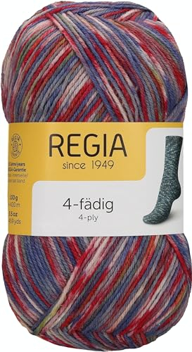 REGIA 4-fädig Color 9801269-09387 festival color Handstrickgarn, Sockengarn, 100g Knäuel