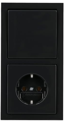 Busch-Jaeger Komplett-Set Future® Linear Anthrazit Glänzend (Steckdose, Wechselschalter, Rahmen 2fach, Wippe)