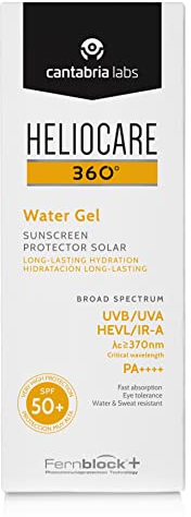 Cantabria Labs - Heliocare 360° Water Gel SPF 50+ - 50ml - Gel Hidratante - Protección Solar Avanzada - Textura Ligera y No Comedogénica