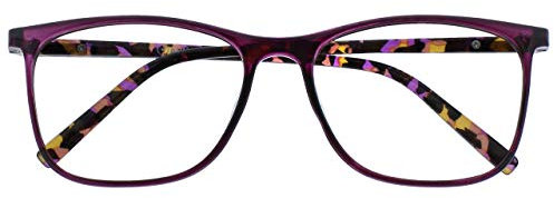 OPULIZE Arc Lesebrille Stilvolle Schlank Rechteckig Rahmen Gemusterte Bügel Federscharniere Kratzfest Lila Herren Damen R66-5 +3.00