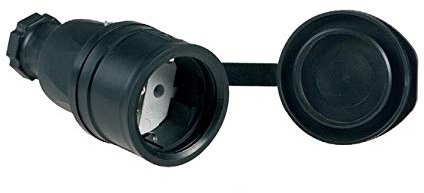 Schuko Lenkradbuchse 2P+T 16A 250V IP44 schwarz