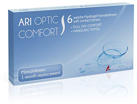 aricona lentes de contacto - lentillas mensuales, 6 piezas | BC 8,6 mm | DIA 14,2 | +1.0 dioptrías - lentes de contacto blandas para uso diario