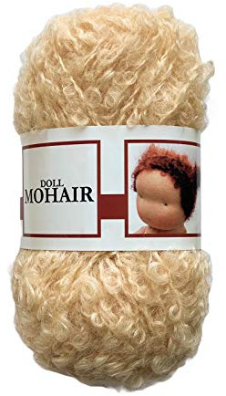 De witte Engel Puppenhaar Mohair Blouclé Garn für Waldorf/Steiner Puppen 50g (Goldblond)