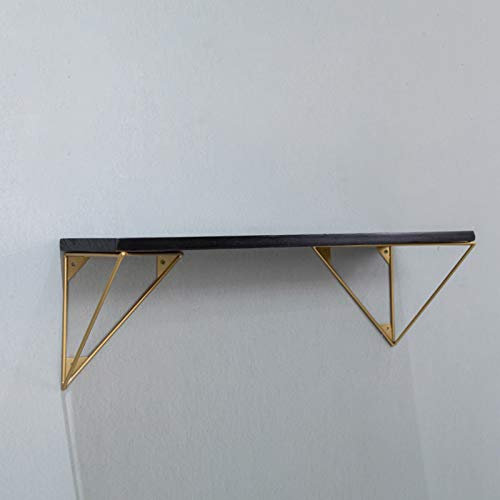 Jolan Dreieckiges Metall Hochleistungs Regalträger,Gold,Schwimmende Regalhalterung,Regalwinkel Bücherregalschrank Holzmöbel Wandträger,Regaldekorations Regalkonsole,Wandmontage,250mm(9.8in)