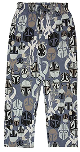 Popgear Pantalones de Descanso para Hombre con Logotipo de Mythosaur de Star Wars Pijama, Azul/Gris Jaspeado, 24-28